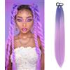 S-noilite Extension per capelli con coda di cavallo S-noilite Ombre con elastico per capelli da donna, finto parrucchino per feste quotidiane, treccia fai da te, 66 cm, 2 pezzi Ponytail,Blu viola-viola chiaro