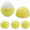 Notrash2003 - Set di 4 penne per la cura del tennis, golf, calcio, balsamo per labbra morbide e delicate in scatola rotonda, pallone da tennis, pallone da golf, calcio