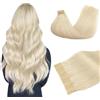 DOORES Extension Capelli Bioadesive, Biondo Patino 30cm 12 pollice 40g 20pcs, Blond Extension Bioadesive Capelli Veri Capelli Lisci Umano Extensions