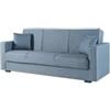 BellaHome Divano letto afrodite 3 posti in tessuto grigio-blu 212x80x87 cm