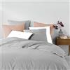 Douceur d'Intérieur Parure da letto 1644242 Morbidezza Interno, Parure 3 pezzi, 260 x 240 cm, Grigio, 100% Cotone, Linette