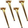 JIAOLUN123 4 Pezzi Piedini per Mobili Acciaio Inossidabile Piedini per Sedie Dorato Gambe per Mobili Coniche Oblique Piedini in Metallo Gambe Tavolo per Mobile Letto Divano Letto Tavolino Sedia Mobile(18cm)