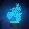 Pararty Motocross luce notturna, lampada illusione moto 3D, 7 colori che cambiano withTouch Control per Home Deco, regalo di compleanno di Natale per gli amanti della bicicletta sporca, i cavalieri
