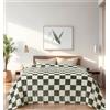 HOZY Coperta Plaid Pile, Coperta Matrimoniale 220 x 240 cm Flanella, Coperta Divano Super Grande Caldo Morbida - Verde Chiaro
