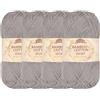 BambooMN JubileeYarn - Filato sportivo in cotone di bambù, 4 strati, 50 g/matassa, colore: Smoky Sky, 4 matasse