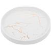 YDoLimmer Vassoio da portata in ceramica, effetto marmo, rotondo, per gioielli, da dessert, per cucina, bagno, salotto, soggiorno (20 cm, bianco)