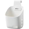 Stgbcst Piccolo cestino sospeso in plastica con gancio, salvaspazio, impilabile, vaso da appendere per bagno, cucina, dormitorio (bianco)