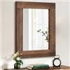 HLFMVWE Specchio in legno rettangolare incorniciato specchi rustici vintage decorazione farmhouse bagno rustico specchio per ingresso grande 30 x 40 cm, marrone