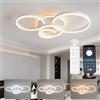 BLMYL Plafoniera LED Soffitto,78CM Lampadario Camera da Letto Dimmerabile 3000K-6000K in Alluminio,Lampadario LED Soffitto 72W 7200lm per Camera da Letto, Salone, con Telecomando, Cinque cerchi