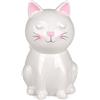 MIJOMA Salvadanaio in ceramica con serratura e chiave, design carino per bambini e adulti, ideale come confezione regalo per denaro e per la sicurezza dei soldi (gatto bianco), MIJ-7840