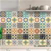AREDE 32 Pz Adesivi per Piastrelle Bagno e Cucina 10 x 10 cm Autoadesivo Decorazione Adesivo murale in PVC Impermeabile Adesivi Parete mattonelle mosaico stile / T1001