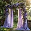Rouhuhura 0,75 x 8 m Drappeggio per Arco Nuziale, tulle trasparente Decorazioni Tenda per matrimonio cerimonie fotografia feste Compleanno, Nubilato, Anniversario, Decorazione (Viola Scuro, 0,75 x 8 m)