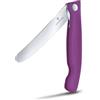 Victorinox Swiss Classic Coltello da Picnic Pieghevole per Frutta, 11 cm | Coltello seghettato ideale per verdura, panini e campeggio, lama in acciaio inossidabile viola, Swiss Made