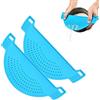 OUTALIZ 2 Pezzi Colapasta da Pentola, Scolapasta Ausiliario, Colino Piatto, Colino a Pulsante, Colino con Manici, Plastica Riutilizzabile, per Pasta, Verdura e Frutta, Blu