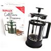 SUNLUX Caffettiera a Pressione 350ml -Caraffa Cappucino Caffè & The 350ml in Vetro e Inox con Manico in Plastica