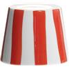 Zafferano, Poldina Cover, Cover in Ceramica Decorata a Mano per Lampada da Tavolo, Paralume Compatibile con le Lampade Poldina, Made in Italy, Ø13 x 10 cm, Color Bianco - Righe Rosse