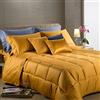 Caleffi 18545 Raso di Cotone Trapunta per Matrimoniale Letto, Oro