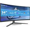 PHILIPS Evnia 34M2C6500AM - Monitor curvo OLED WQHD da 34 pollici, 175 Hz, 0,03 ms, FreeSync Premium Pro, G-Sync comp., HDR400 (3440x1440, 2x HDMI, DisplayPort, USB Hub) grigio scuro