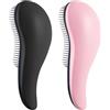 NyxSeat Spazzola Districante, 2 Pezzi, Scorrevole per Capelli, Cuscino d'Aria, Massaggiante, Lisciante (Nero, Rosa)