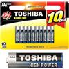 Toshiba 10 batterie AAA, batterie alcaline LR03 1,5 V, ultra lunga durata, 10 anni di conservazione, ideali per telecomandi, giocattoli, dispositivi elettronici, 40700111