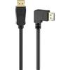 goobay Cavo DisplayPort 2.0/2.1, 2 metri, 8K a 14Hz, 54Gb/s, connettore angolare 90°, HDR, DSC, G-Sync, FreeSync, per gaming, monitor, proiettore, VR, Daisy Chain, 77053