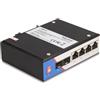 Delock Switch industriale Gigabit Ethernet a 4 porte RJ45 2 porte SFP per guida