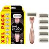Wilkinson Sword - Intuition Complete XXL Pack - Rasoi per donna - Confezione XXL con 1 rasoio + 6 lame di ricarica - Contiene gel Skin Protect