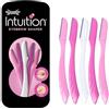 WILKINSON SWORD - Intuition Eyebrow Shaper da Donna | Rimozione dei Peli del Viso e Rifinitore | Strumento Esfoliante per Dermaplaning | Confezione da 5 Rasoi Usa e Getta