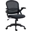 EasyComfort Sedia da Ufficio Ergonomica con Schienale a Rete e Altezza Regolabile, 65.5x61.5x88-97.5cm, Nero