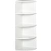 EasyComfort Libreria ad Angolo 4 Ripiani a Muro e Parete 39.5x39.5x120cm Bianco Legno
