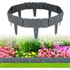 HEHGVCF Bordatura per prato 20 pcs, bordo per prato in plastica effetto pietra, antracite bordo per prato 5 m,barriera da giardino fissa in plastica per bordo erba prato (20, grigio)