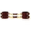 SuperLove Deluxe Leather Handcuffs Wine Red