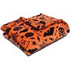 Bedlam Coperta Fleece Halloween (120 x 150cm) - Morbida e Accogliente Fleece Arancione - Coperte Halloween con Pipistrelli e Teschi - Coperte e Plaid Halloween - Decorazioni Halloween