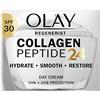 Olay Collagen Peptide24 Crema Viso Giorno Con Peptide Di Collagene E Vitamina B3 + Protezione SPF 30, 50 ml