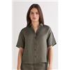 Intimissimi Camicia Manica Corta In Tela Di Lino The Pure Linen Verde