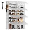 Sekey Scarpiera Modulare 8 Scomparti in PP - Auto-Montaggio con Martello - Armadio Scarpe Famiglia (84x31x122cm) - Bianco, Capienza 32 Paia