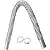 MotorMinds Tubo di scarico per generatore di corrente, 60 cm Auto in acciaio inossidabile Tubo di scarico, Tubo di scarico per riscaldamento serbatoio carburante con due clip di fissaggio in acciaio