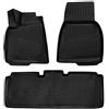 Element tappetini in Gomma 3D Premium su Misura Adatti per Tesla Model S, MK 1 (I), 2012->, Liftback, 3 Pezzi.