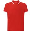 JHK Polo Uomo regular Contrast rossa/bianca