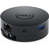 DELL DA300 Cablato USB 3.2 Gen 2 [3.1 Gen 2] Type-C Nero (Mobile Adapter DA300 D