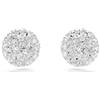 Swarovski Dextera - Orecchini a perno placcati al rodio, a forma di sfera, taglio rotondo, colore: Bianco, 0.6 cm x 0.6 cm, Cristallo, Cristalli