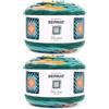 Bernat All in One Blanket Granny Seaside Shine Filato - 2 confezioni da 240 g/8,5 oz - 100% poliestere - #6 Super Bulky - 170 metri - per maglia/uncinetto