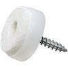 Adsamm® / 4 x feltrini con vite / bianchi / Ø 20 mm / tondi / scivoli in plastica con vite e base in feltro / piedini protettivi per mobili Adsamm® Quality