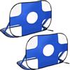 HOMCOM Set di 2 Porte da Calcio per Bambini con Bersaglio Pieghevoli, 123x80x80 cm, Blu