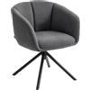 HOMCOM Poltrona, Poltrona Imbottita con Seduta Confortevole, Girevole, Rivestimento Morbido, fino a 120 kg, Grigio Scuro | Aosom Italy