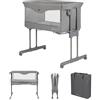 Bebeconfort Amara, Culla neonato fianco letto, 0-6Mesi, 0-9kg, Culla co-sleeping, Lettino Neonato 2 in 1, Chiusura compatta in 3 secondi, Facile da spostare, Borsa per il Trasporto, Tinted Grey
