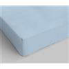 Italian Bed Linen Lenzuolo sotto con Angoli Max Color, 100% Cotone, Azzurro, Matrimoniale