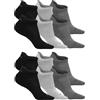 GSA 365 ORGANICPLUS [+] - Calzini ultraleggeri a taglio basso confezione da 6 paia Bianco-Nero-Grigio Taglia 36-40