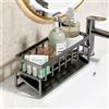 Lrpiyvo Organizzatore per lavello con gocciolatoio Organizzatore per lavello in acciaio inox Organizer sottolavello Cucina stretto per stracci Spazzole Spugna e sapone