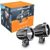 INTERPHONE Coppia Faretti LED Anteriori da Moto, Kit con 2 faretti moto ausiliari con omologazioni stradale ECE R112, Luci moto con potenza 10W, flusso luminoso 990 Lumen e pattern fascio luce SPOT